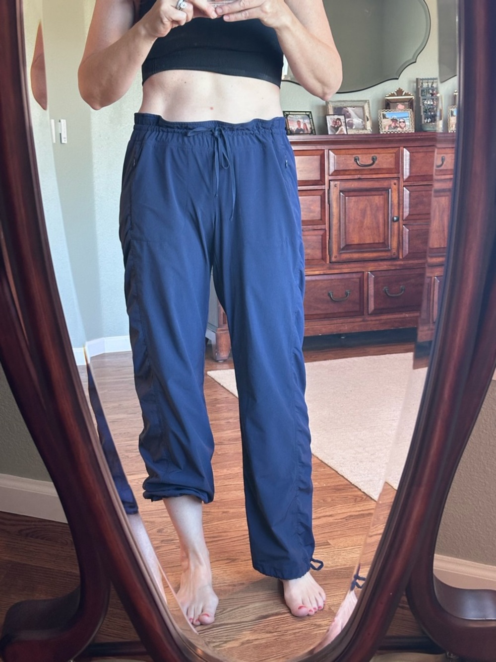 Athleta Size 12 Navy Blue Track Pants